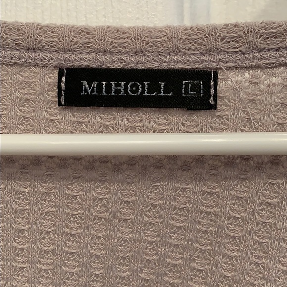 Tan shirt multi color sleeve. Good condition. - Picture 3 of 5